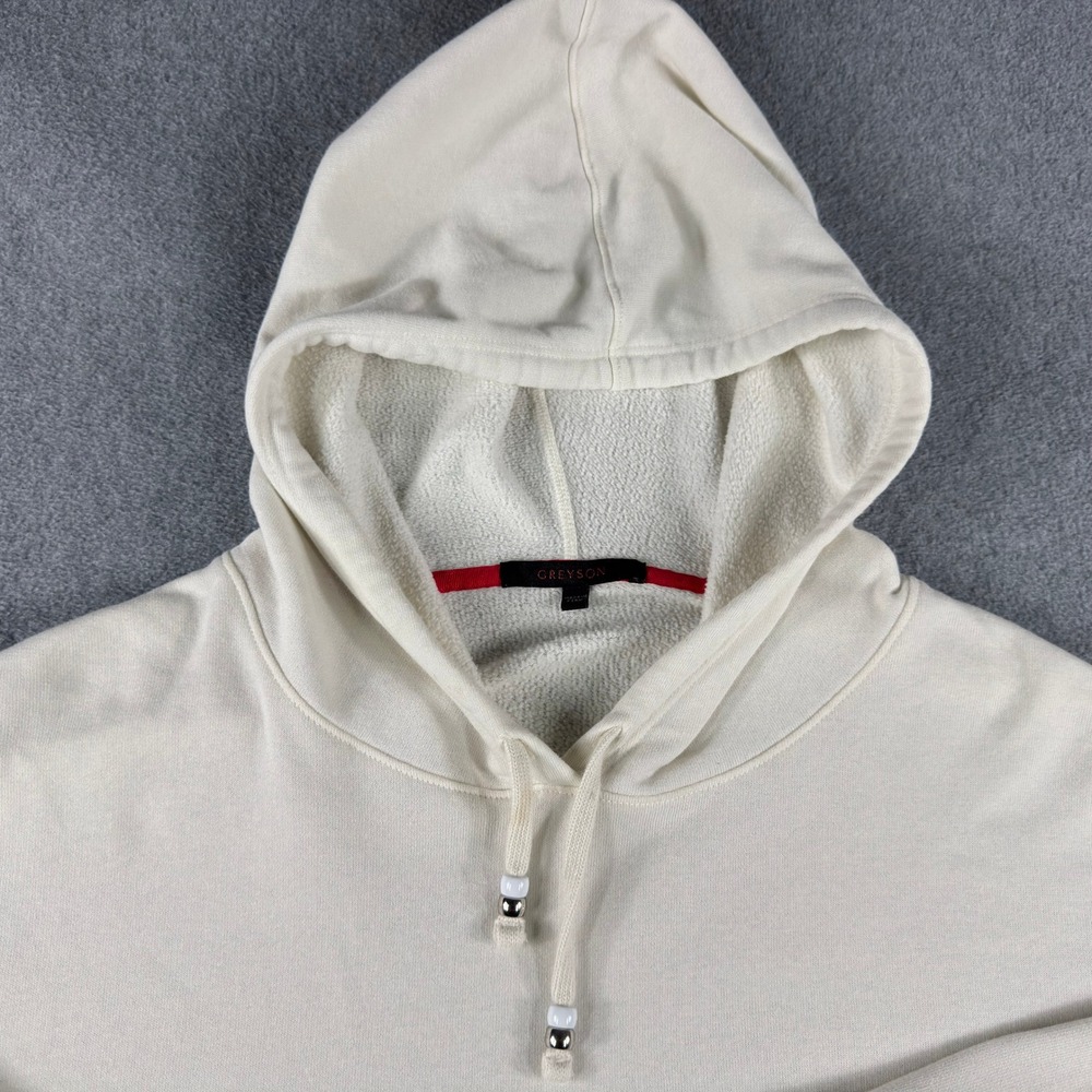 Greyson Cream French Terry Hoodie Sweatshirt Womens L